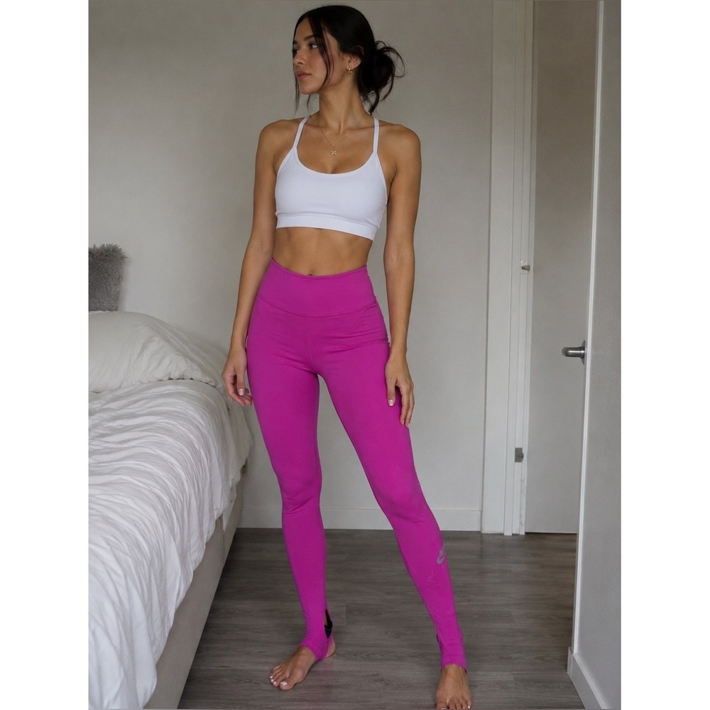 NIKE LEGGINGS, BRIGHT HOT PINK AIR "DRI-FIT"Sport Pants, Women Sweat Pants XS